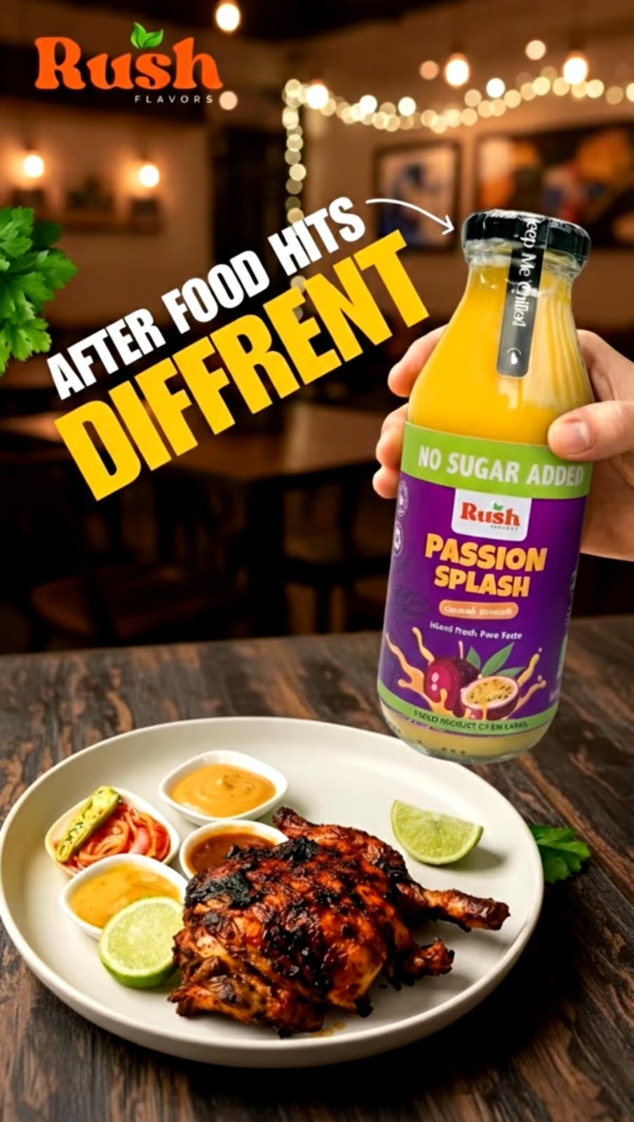 Rush Flavors Passion Splash — Passion Fruit — No Sugar Added